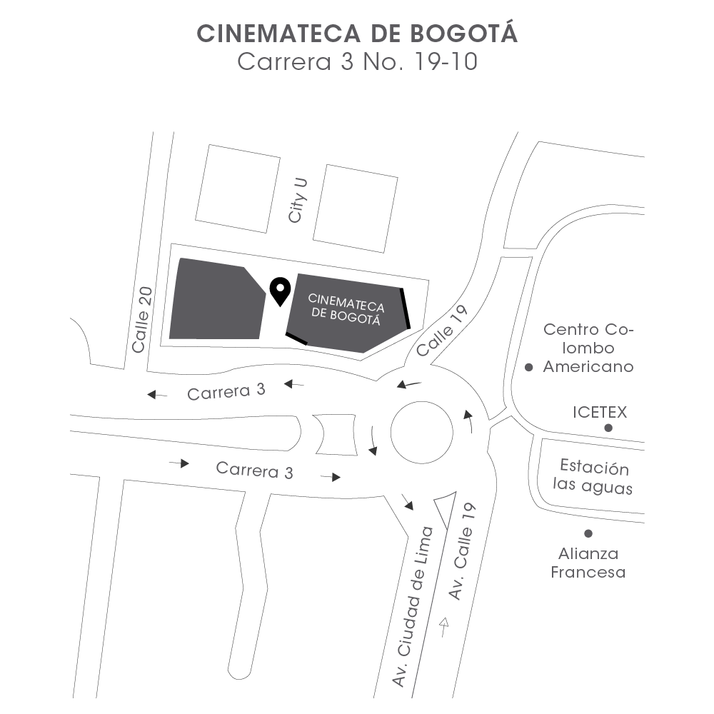 Mapa Cinemateca de Bogotá