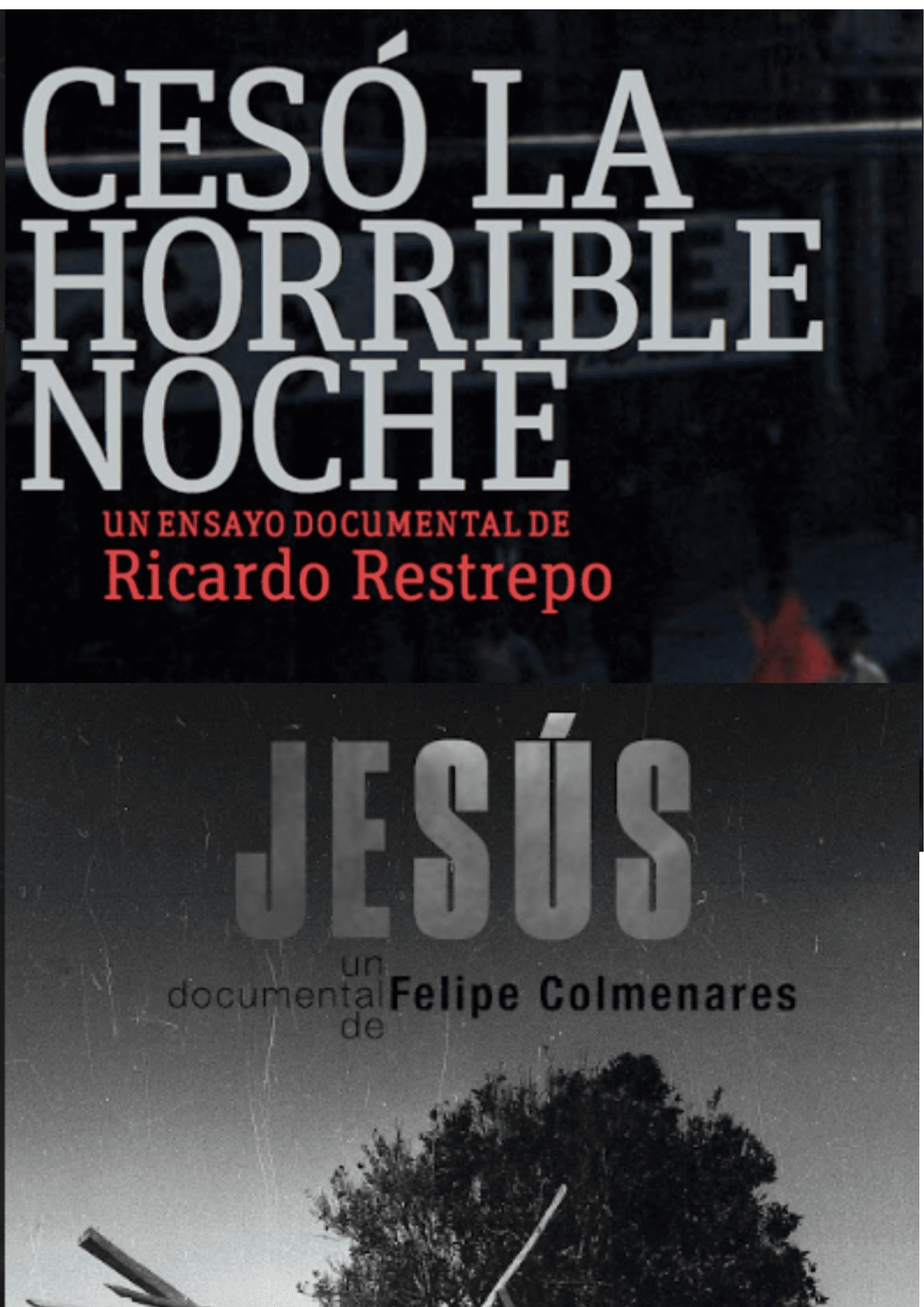 Portadas de Cesó la horrible noche y Jesús