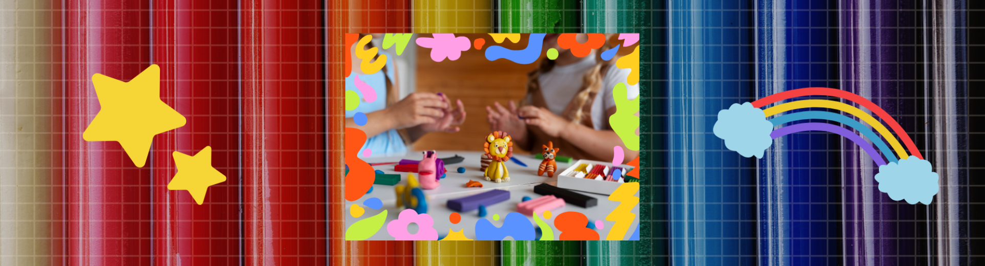 Niños amasando plastilina